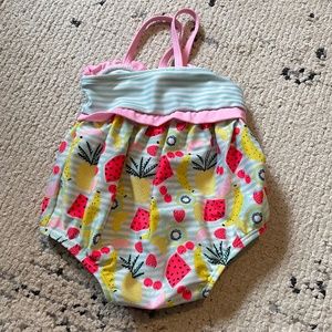 Cat & Jack baby girls size 6-9 months one piece swimsuit fruit stripes